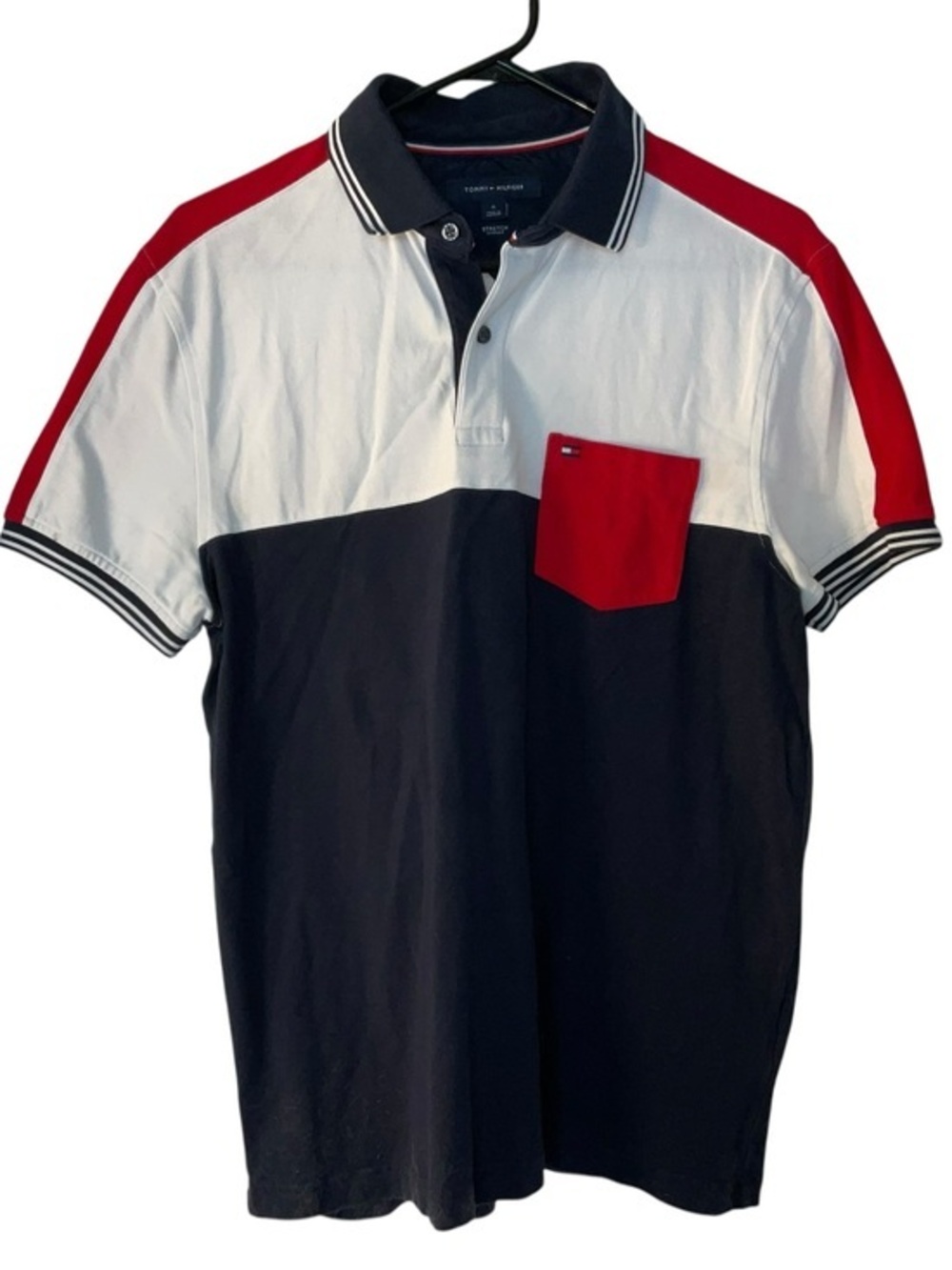 Tommy Hilfiger Men’s Polo Shirt - White Red Navy